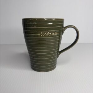 Starbucks Coffee Cup Design House Stockholm Olive Green Ribbed Mug 2009 Cottage